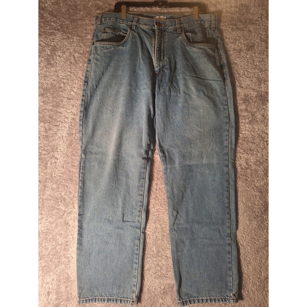 Burrylane Denim Jeans Relaxed Fit Light Wash, Flannel Lined Wear Size 36x32,
